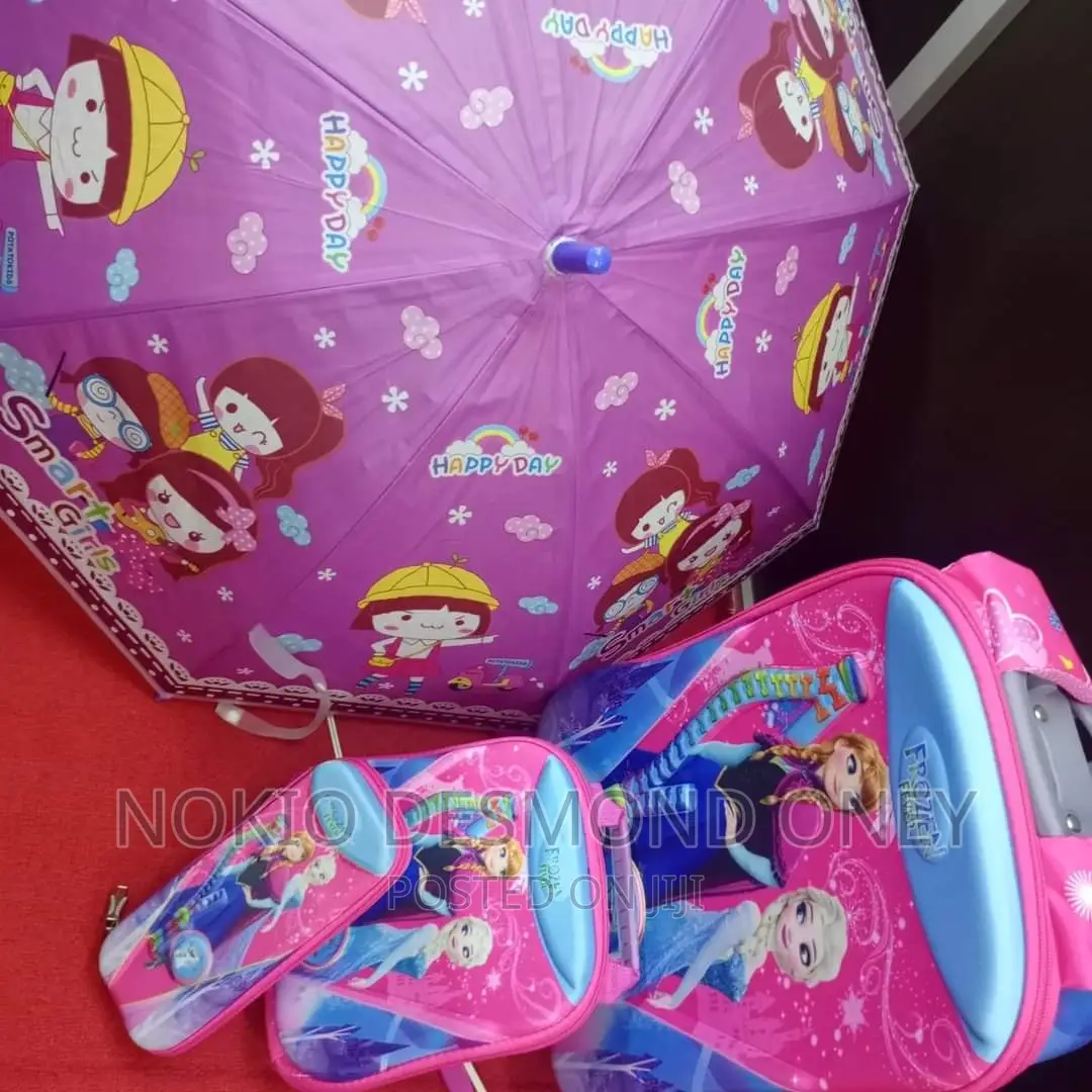 3PC TROLLEY Kids/ Children Backpack Set Plus Umbrella 