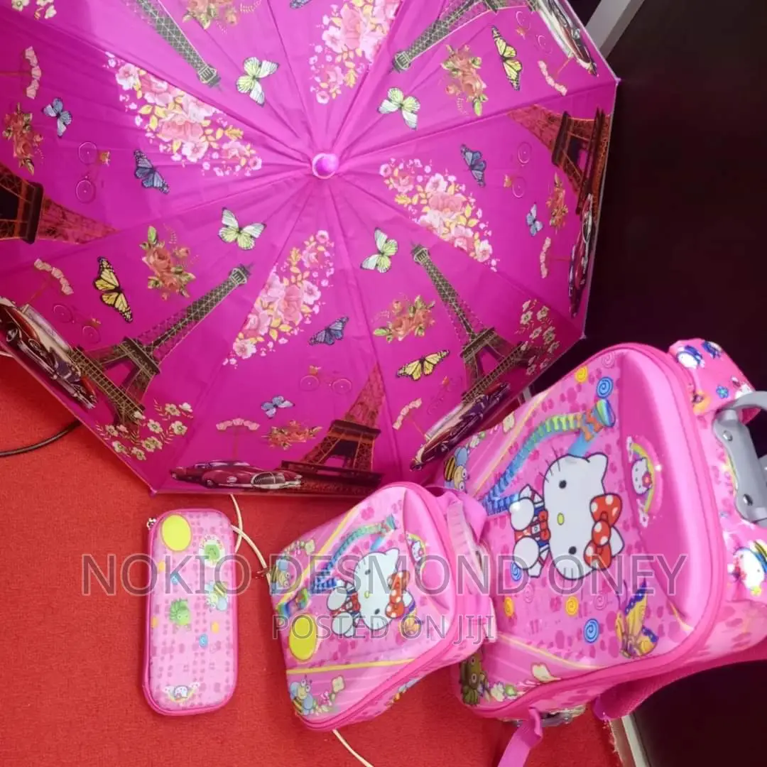 3PC TROLLEY Kids/ Children Backpack Set Plus Umbrella 