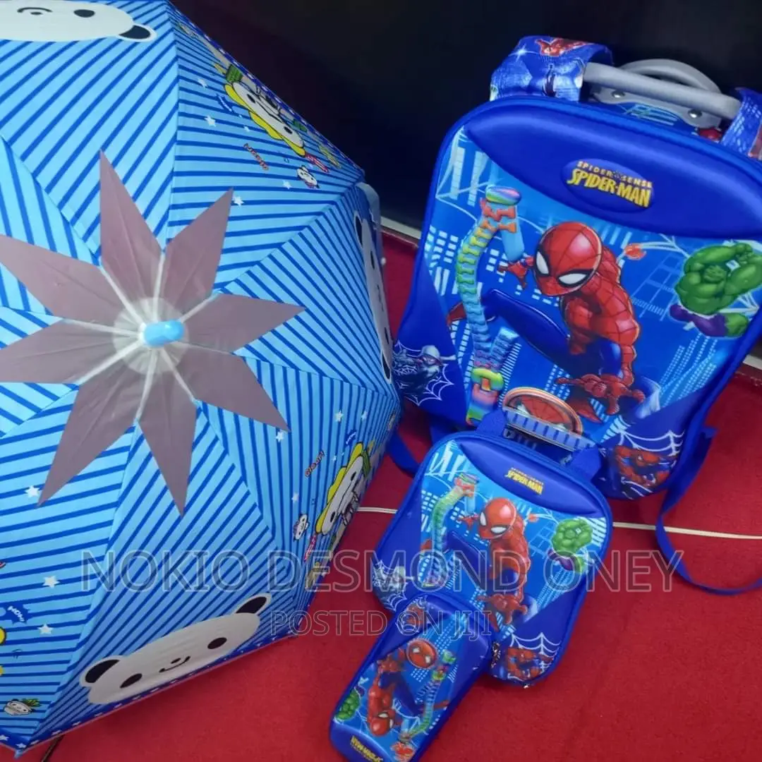 3PC TROLLEY Kids/ Children Backpack Set Plus Umbrella 