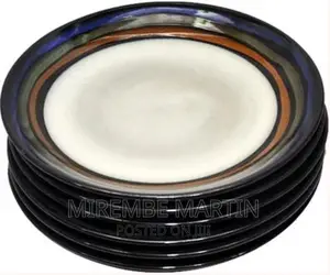 6 Pieces Brown Line Side Plates