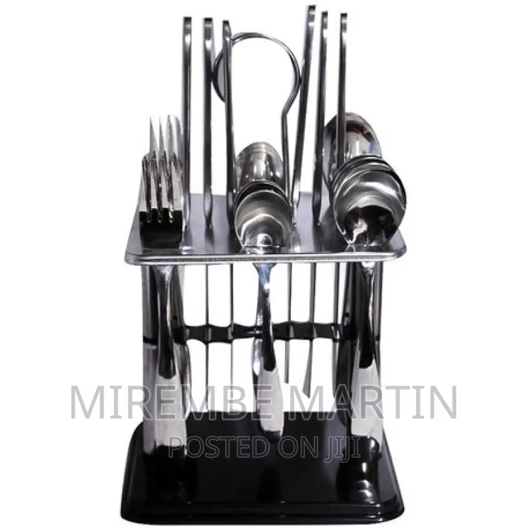 24pcs Cutlery (Forks, Spoons Knives) With a Stand