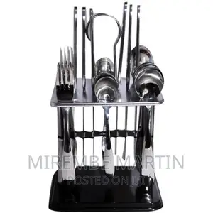 24pcs Cutlery (Forks, Spoons Knives) With a Stand