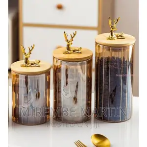 3PC Airtight Storage Pantry Food Glass Jars