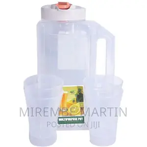 Plastic Water Fridge Bottle With 4 Glass