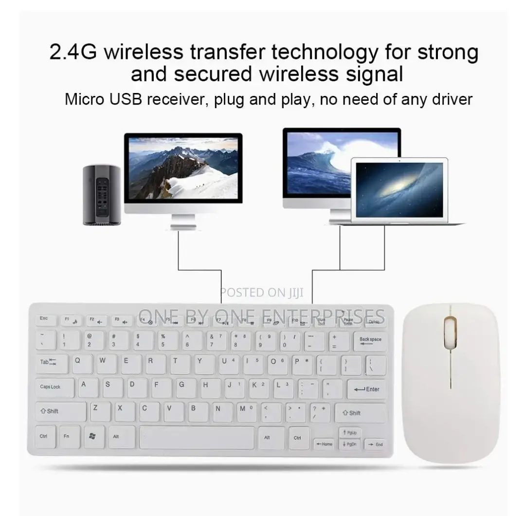 Wireless Keyboard Ultra-Thin Mouse Combo Set for Desktops