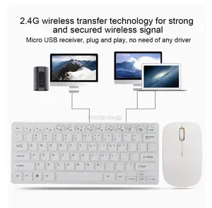 Wireless Keyboard Ultra-Thin Mouse Combo Set for Desktops