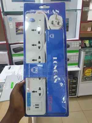 5 Way Power Extension Socket With 2ports for USB LOGAN