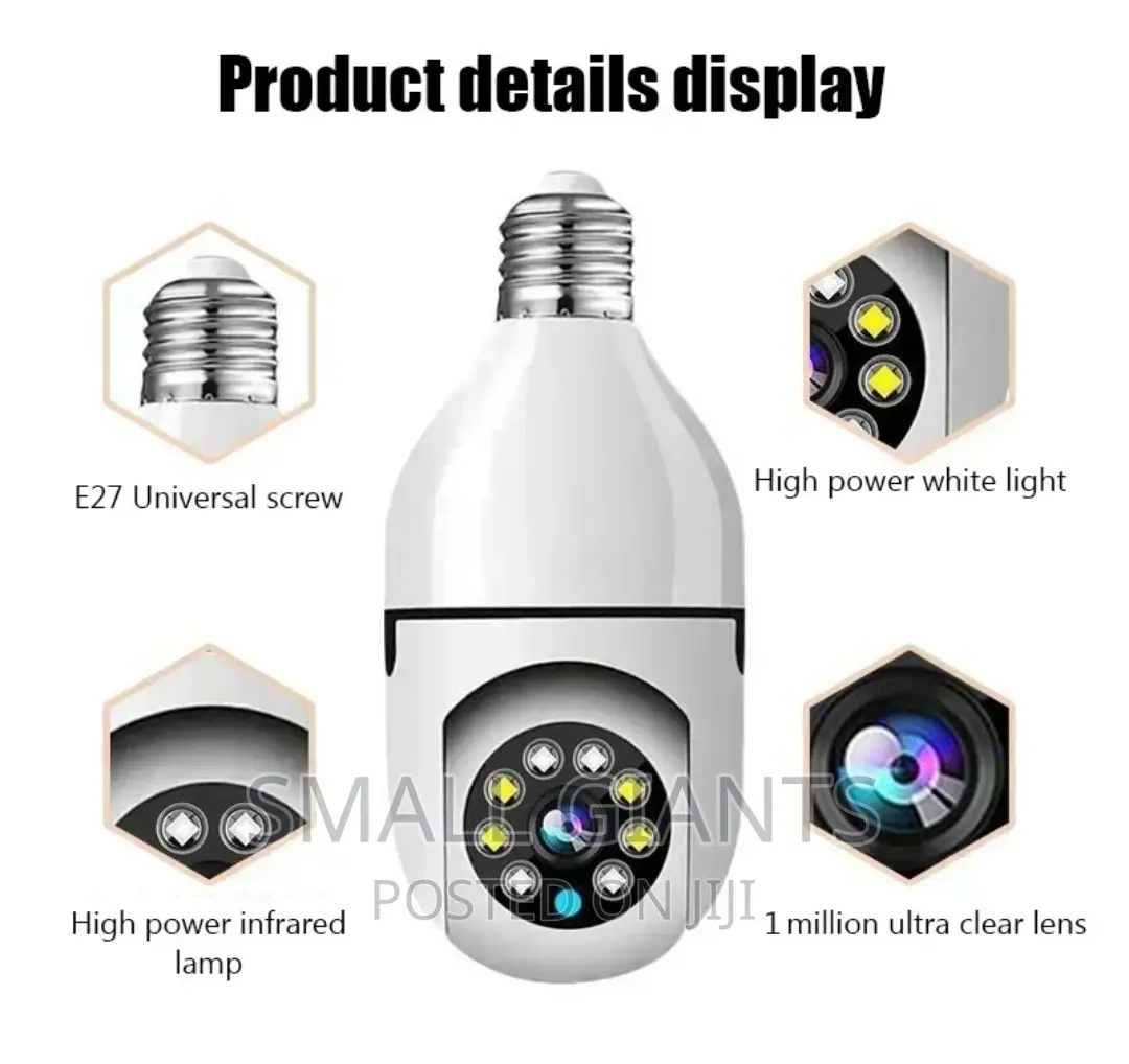 Pan Tilt Wifi Light Bulb Camera