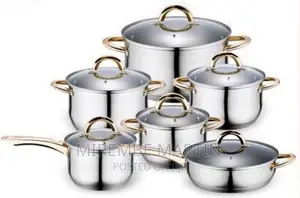 12 Pc Stainless Steel Pots and Frying Pan Saucepans Cookware
