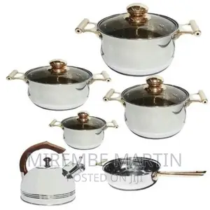 12 Pc Stainless Steel Pots and Frying Pan Saucep
