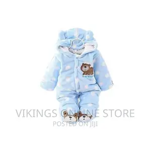 Baby Warm Bodysuit Overall Romper – Blue