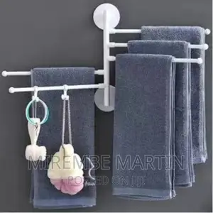 Wall Mount Bath Towel Holder Swing Out Rack