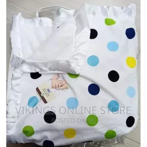 Warm Heavy Super Soft Baby Shawl Baby Receiver – White Blue