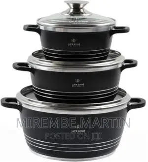 Life Smile 3 Pieces of Non-Stick Serving/Saucepans/Cookware-