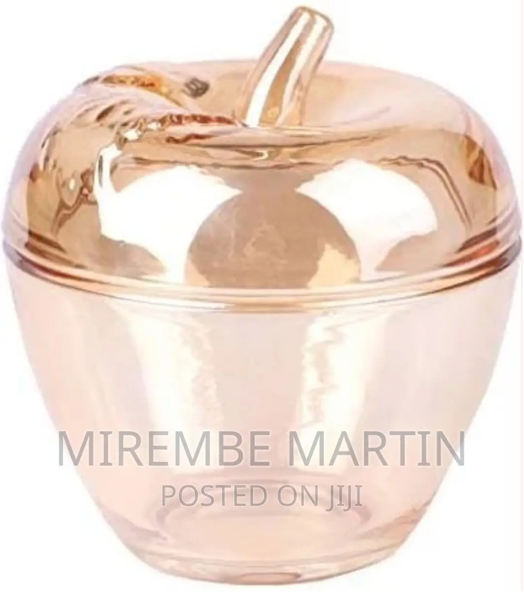 Solid Apple Sugar Glass Candy Jar Bowl Dish