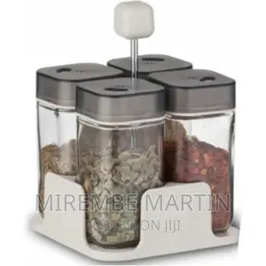 4pc Countertop Spice, Salt, Pepper Shaker Rack
