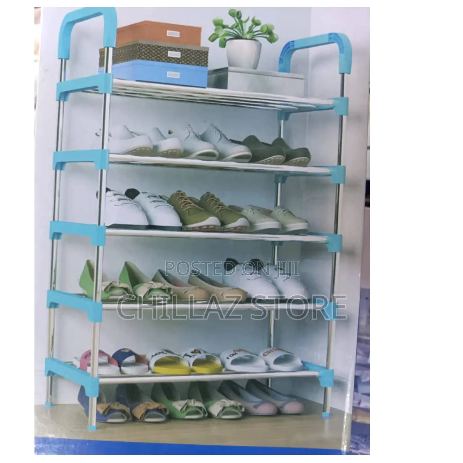 Stainless Steel 6 Layer Shoe Rack.