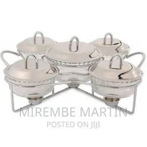 5 Piece Glass Soup Chafing Serving Dishes Warmers –