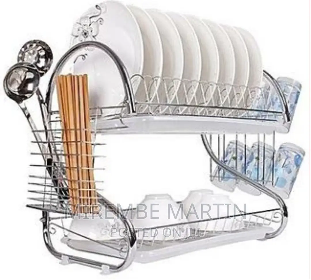 Tier Steel Plate Dish Drying Draining Rack Storage Organizer