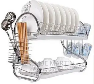 Tier Steel Plate Dish Drying Draining Rack Storage Organizer