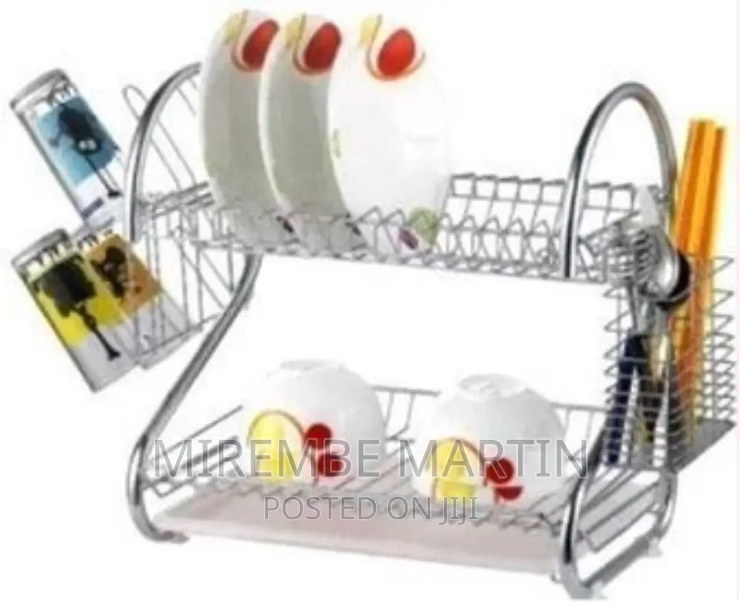 Tier Steel Plate Dish Drying Draining Rack Storage Organizer