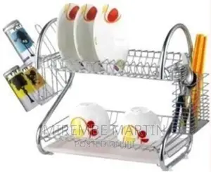 Tier Steel Plate Dish Drying Draining Rack Storage Organizer