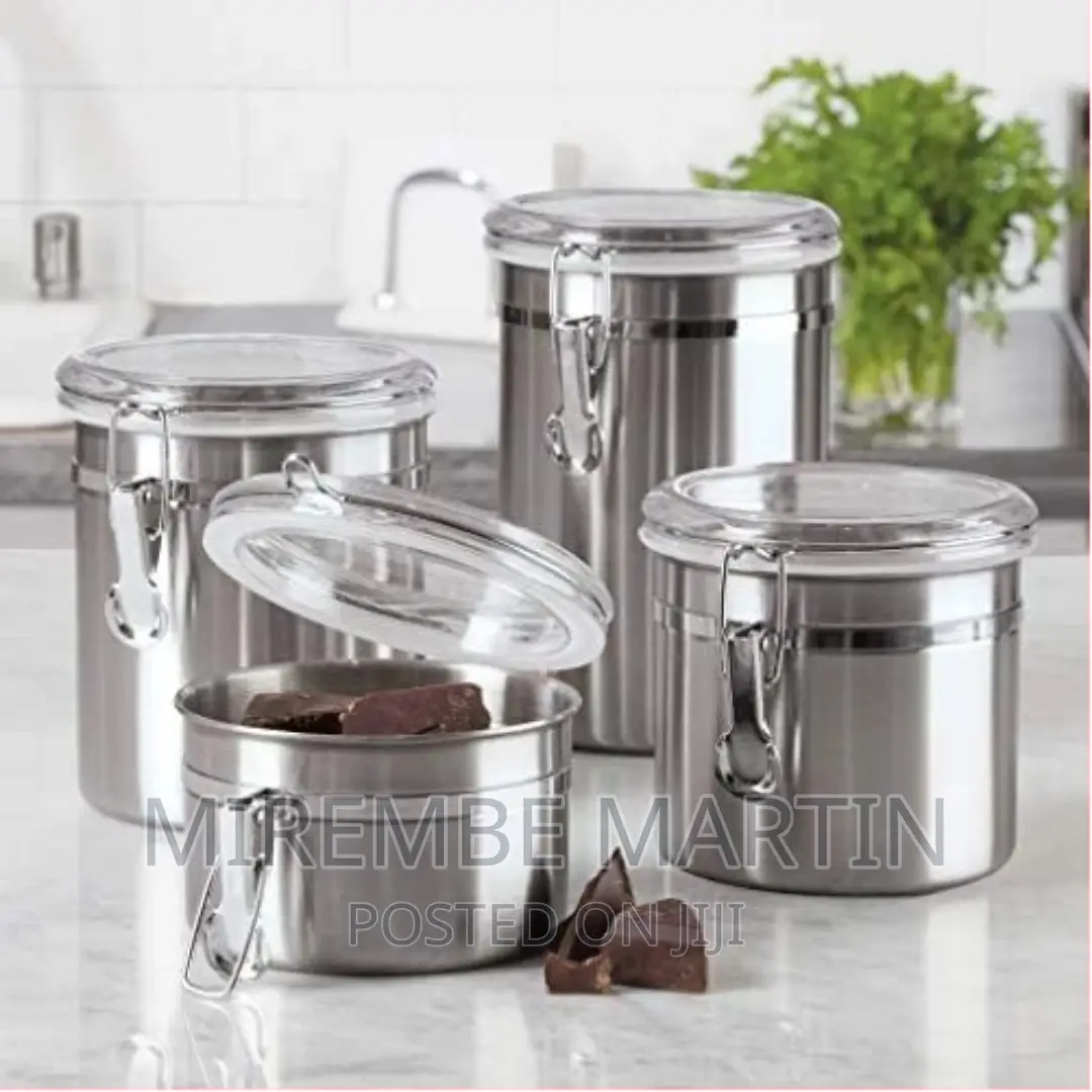 -Piece Stainless Steel Canister Storage