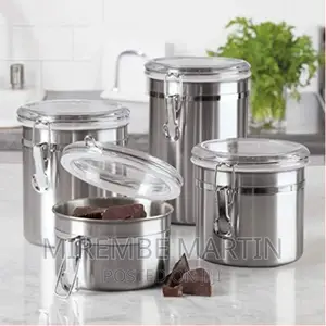-Piece Stainless Steel Canister Storage