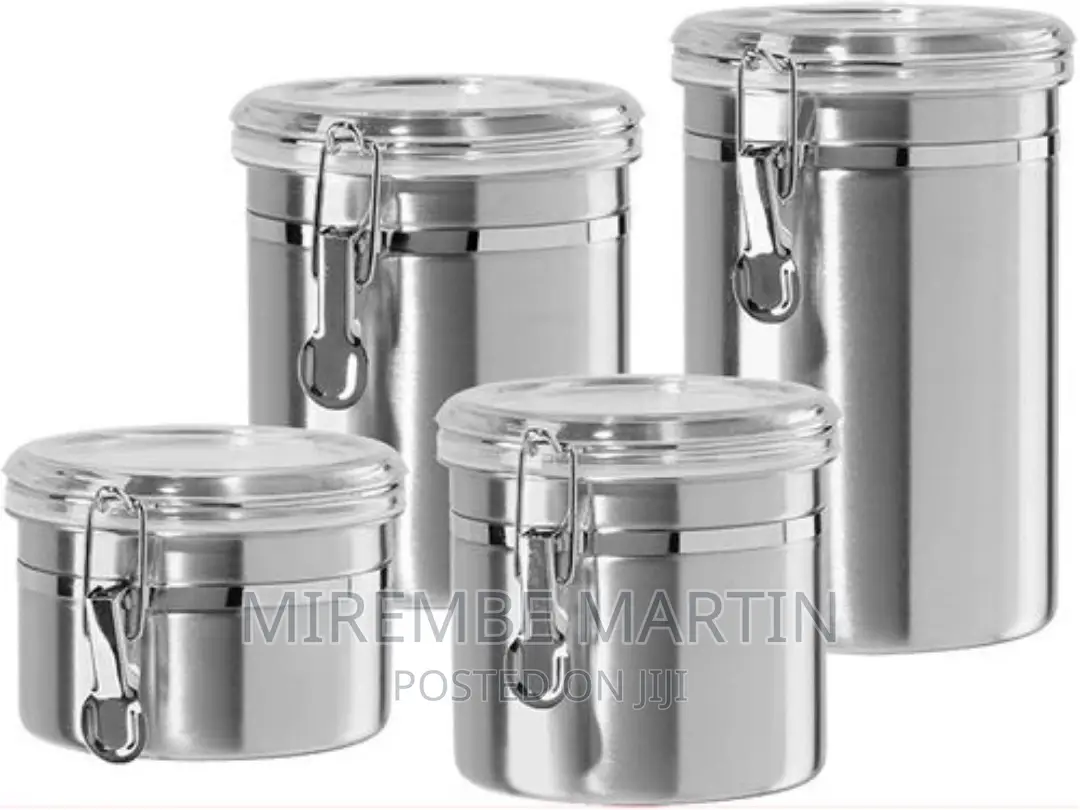 -Piece Stainless Steel Canister Storage