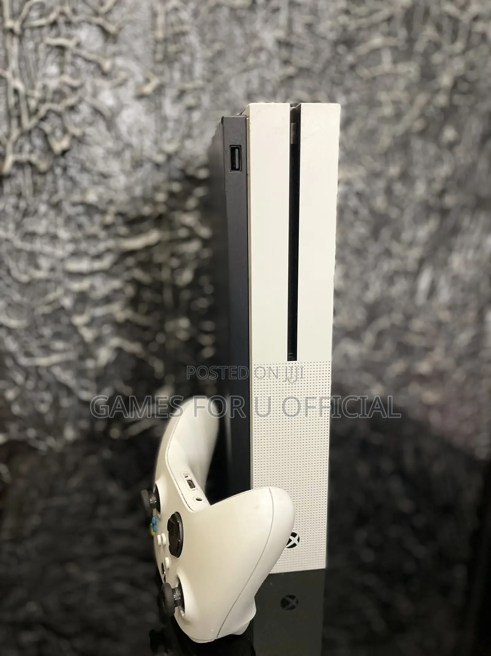 Xbox One S White in Color With White Controller