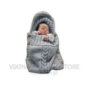Newborn Baby Wrap Swaddle Blanket Knit Sleeping Bag – Grey-