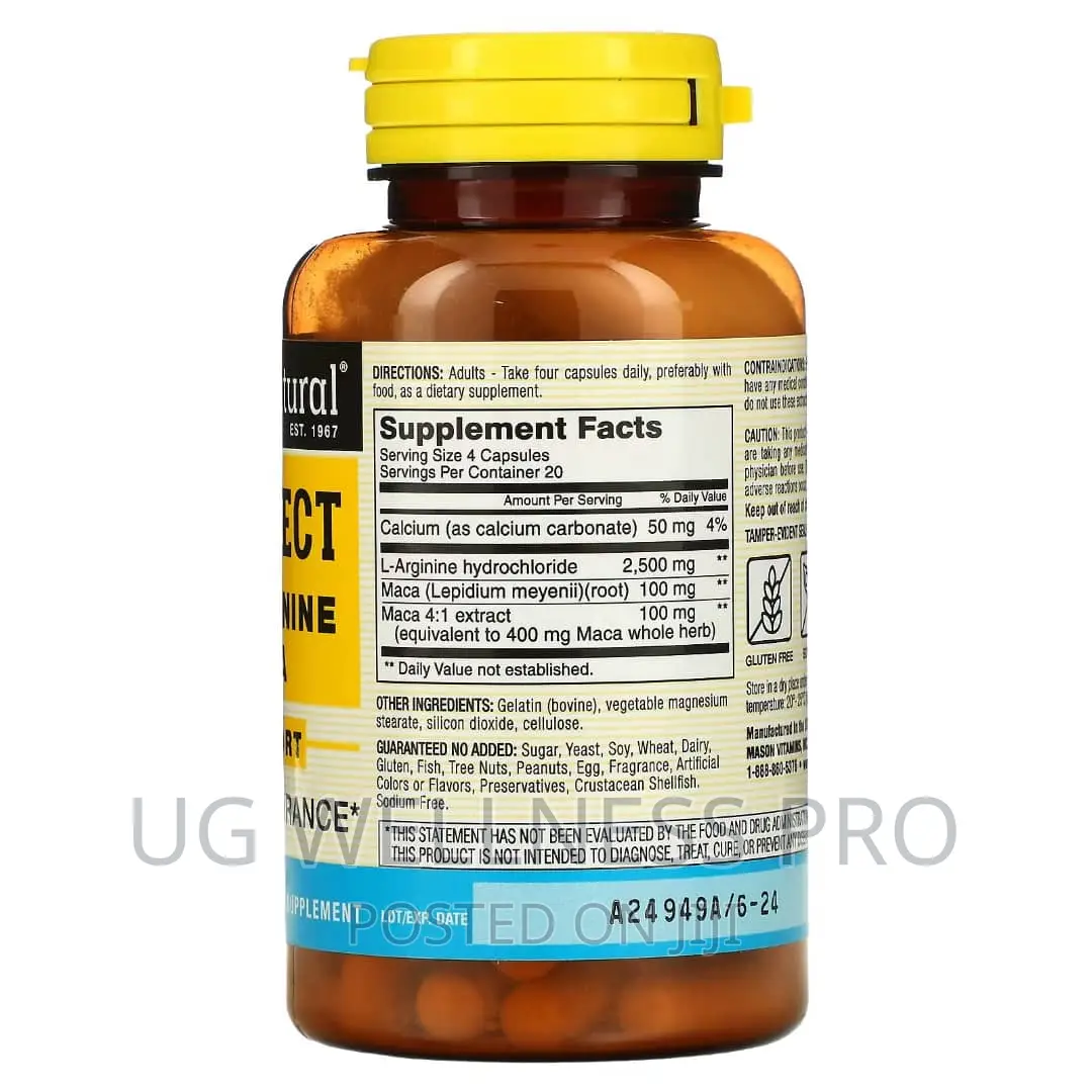 Mason Natural, Vein Erect With L-Arginine Maca, 80 Caps