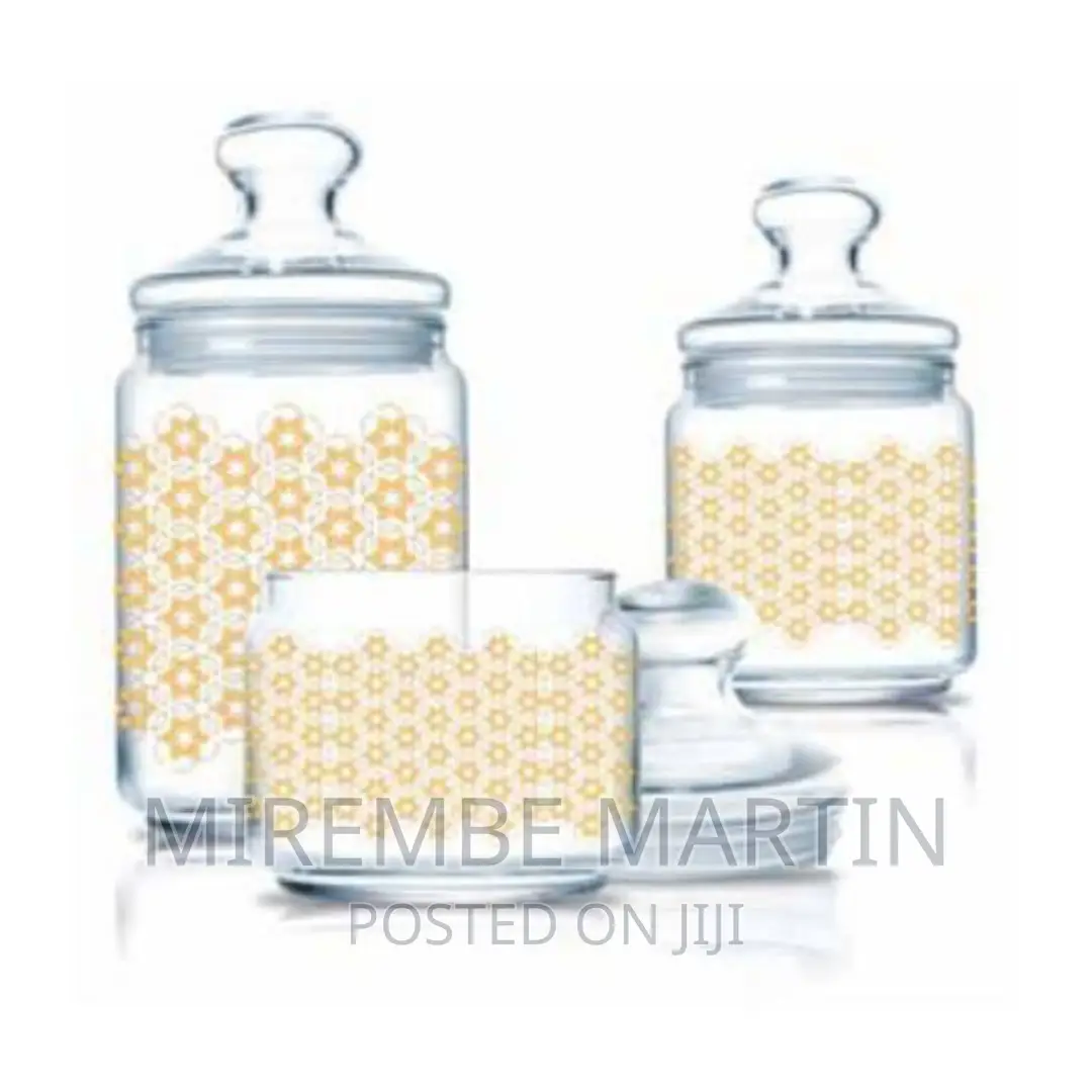 Luminarc 3 Pc Golden Flower Maze Sugar Bowl,