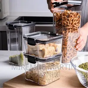 700ml 4-Piece Plastic Transparent Plain Storage