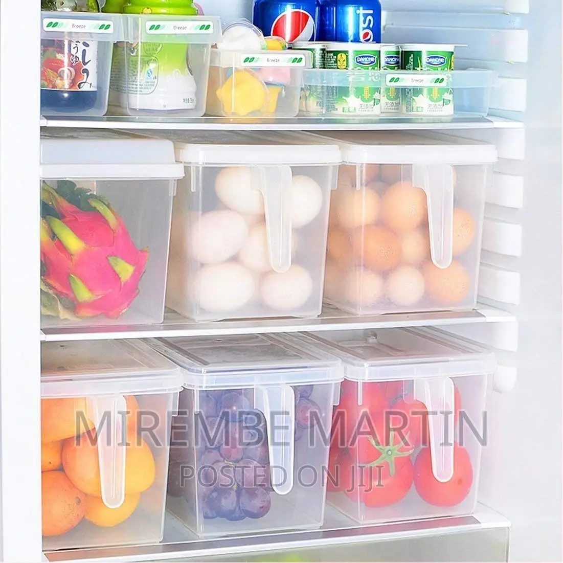 ABS Plastic Fridge Storage Box With Handle and Cover