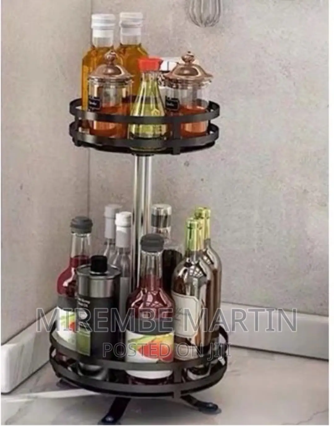 Tier 360° Rotatating Kitchen Trolley Shelf Spice Storagerack