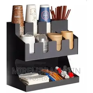 Storage Rack Coffee Tea Bags Shop Cup Holder Grid Storage