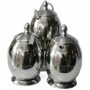 3piece Stainless Steel Spice Sugar Bowl Canister Storage
