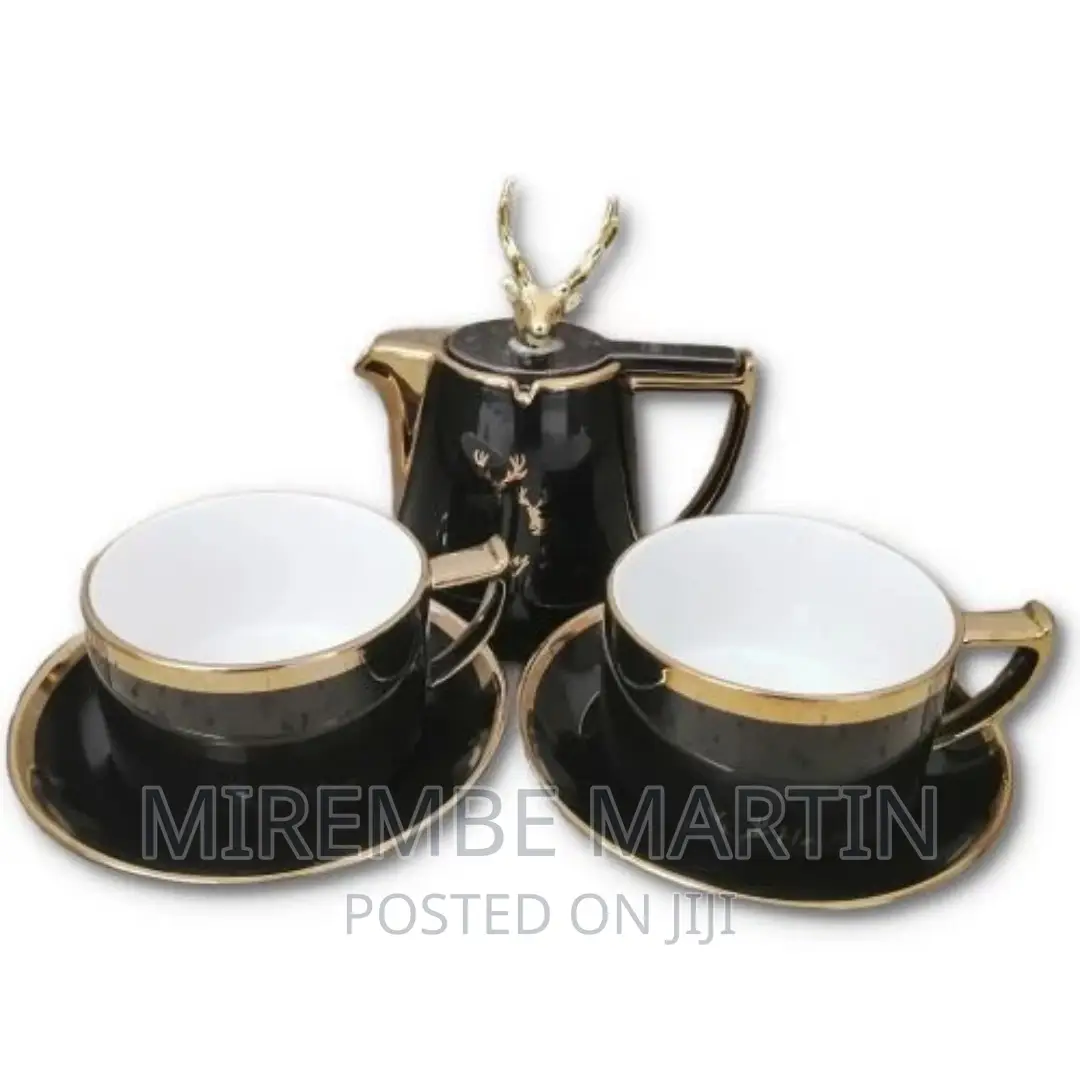 Breakfast Tea Pot 2 Cup Saucers Gift Set, 2pcs