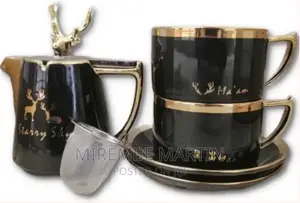 Breakfast Tea Pot 2 Cup Saucers Gift Set, 2pcs