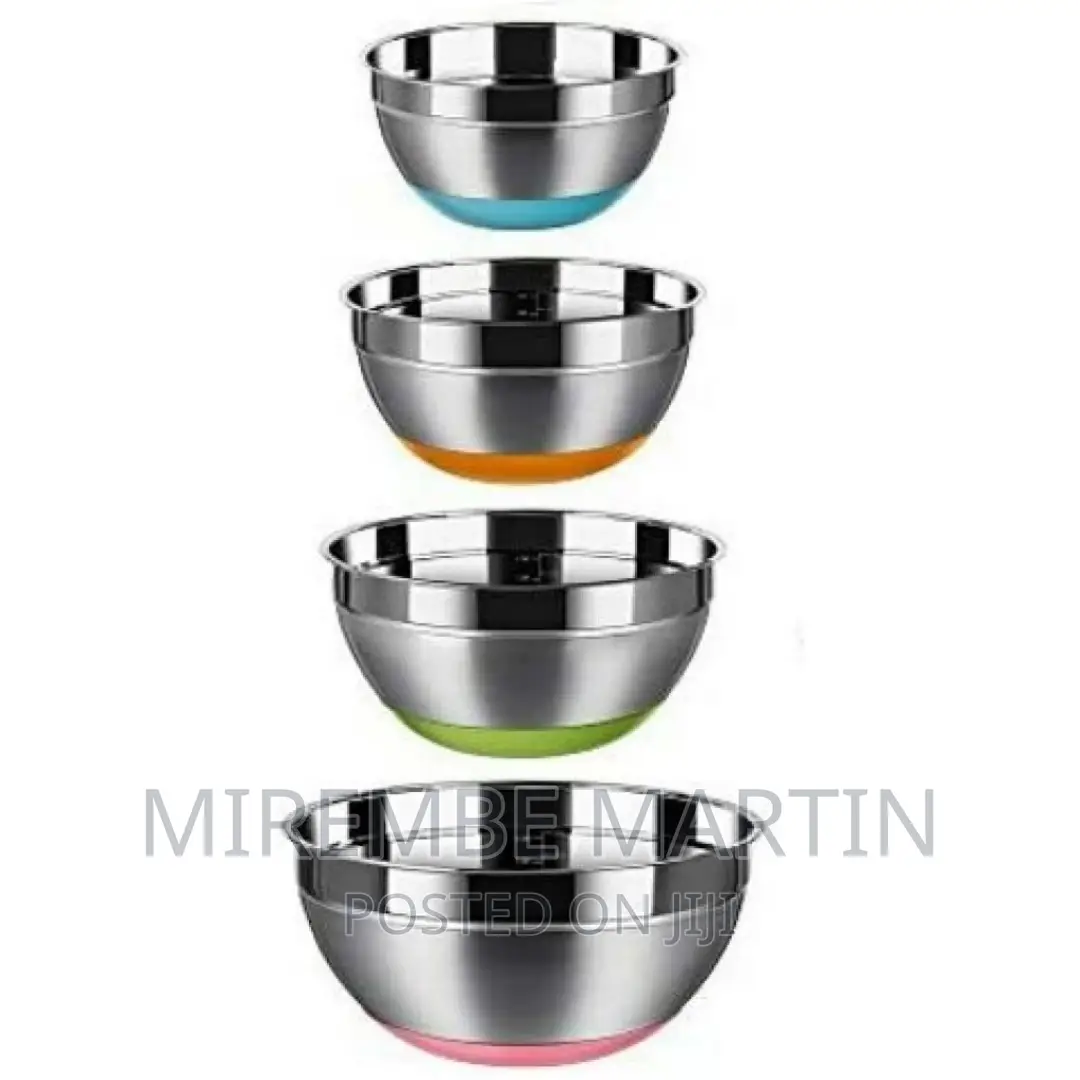 4pc Steel Mixing Bowls for Baking Cooking Salad Fruits