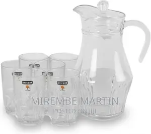 Arcopal Elegant Jug Pitcher and Quality 6 Drinking Glasses-