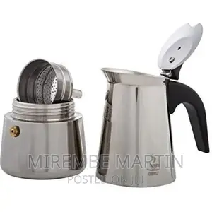 Espresso Maker Emilio for 6 Cups, Stainless Steel-