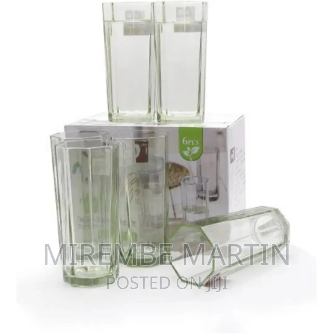 6pieces of Water Juice Glasses Cups Drinkware -