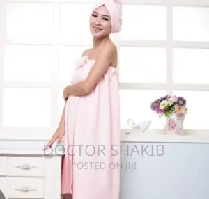Women's Microfiber Bath Towel Set With Hair Cap