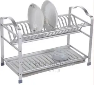 2 Tier Aluminum Plate Dish Drying Draining Rack