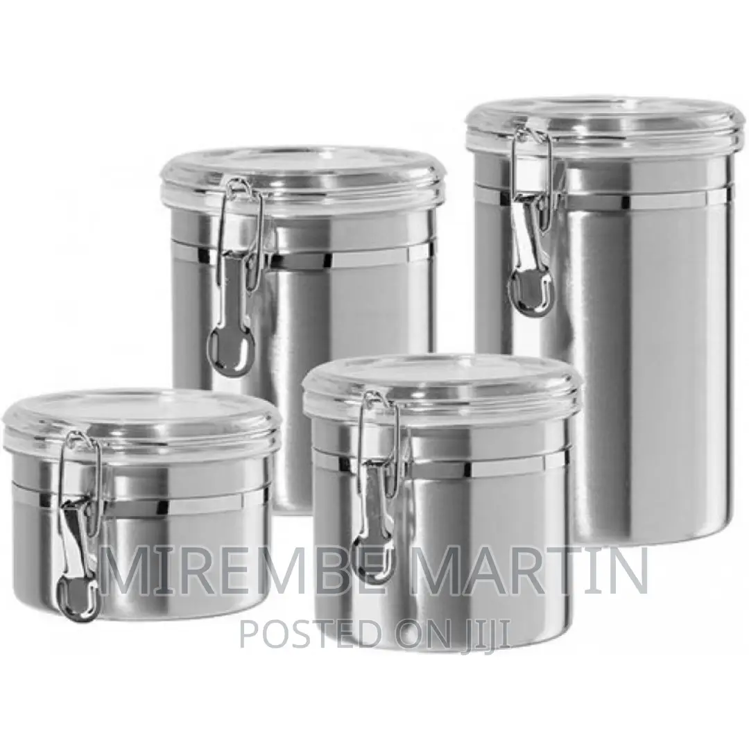 4-Piece Stainless Steel Canister Storage