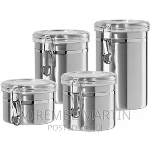4-Piece Stainless Steel Canister Storage