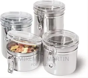 4-Piece Stainless Steel Canister Storage
