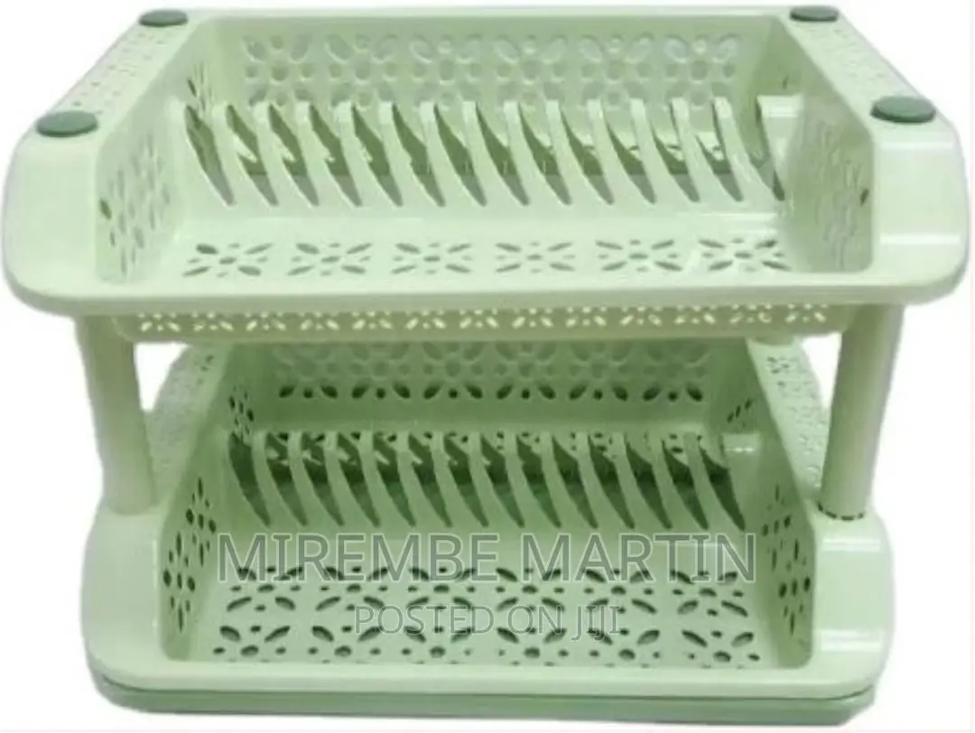 2 Tier Kitchen Plastic Dish Draining Drying Storagerack Tray